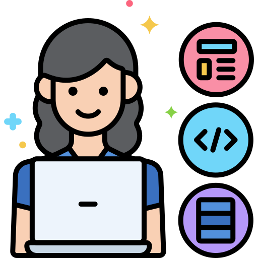Imagem com icones de programação